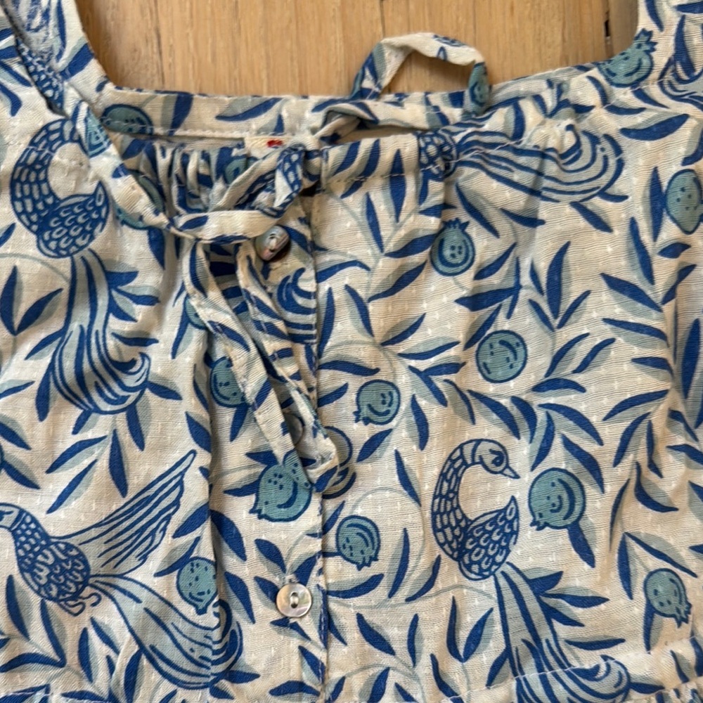 EUC Banjanan Girls printed dress, blue/white, sz 8 - Picture 3 of 7